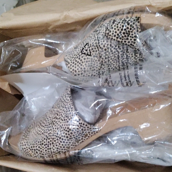 Madewell Dried Flax Spotted Evelyn Haircalf Clog Women 9 - Picture 4 of 4